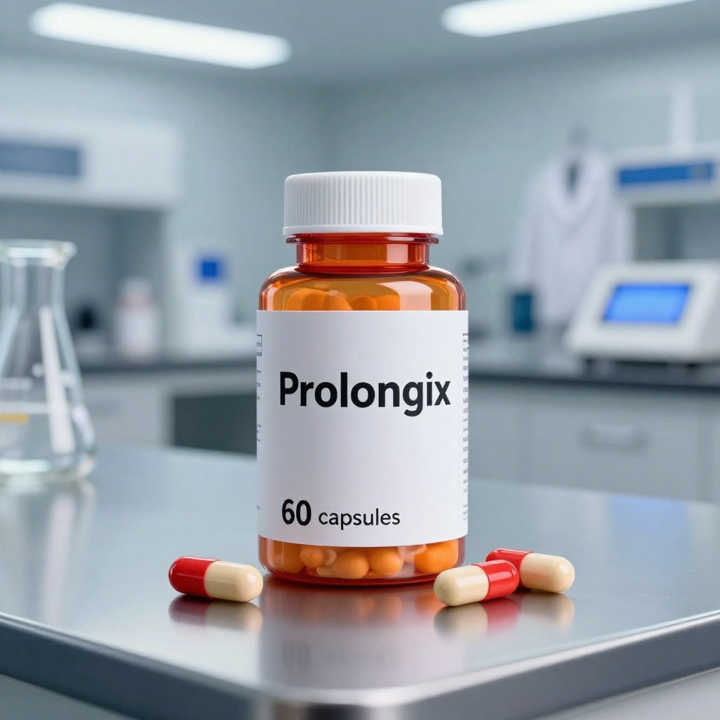 Prolongix - supliment natural pentru îmbunătățirea circulației sanguine, ambalaj premium cu 60 de capsule, formulă naturală pentru susținerea funcțiilor fiziologice și îmbunătățirea stării generale de bine